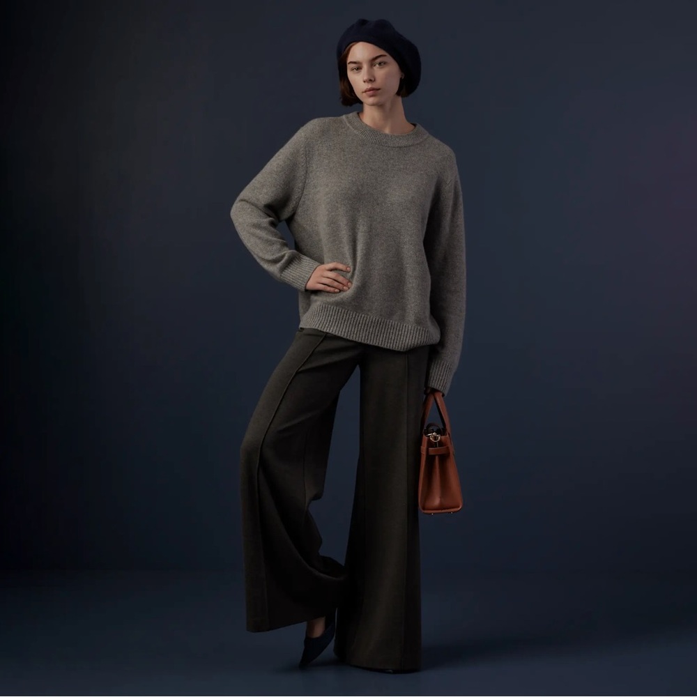 Quince Olive Wide-Leg Pants